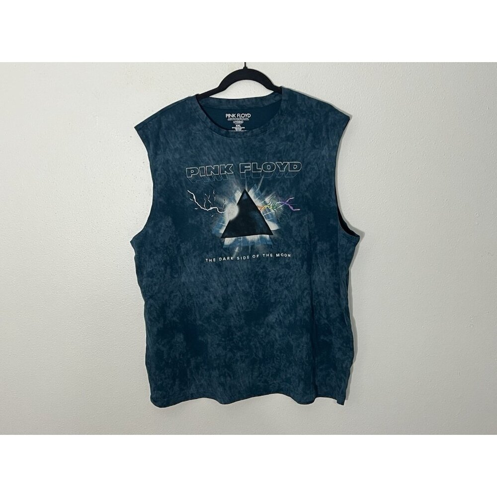 Pink Floyd Tie Dye Acid Wash Sleeveless Tank Size XXL Mens Blue